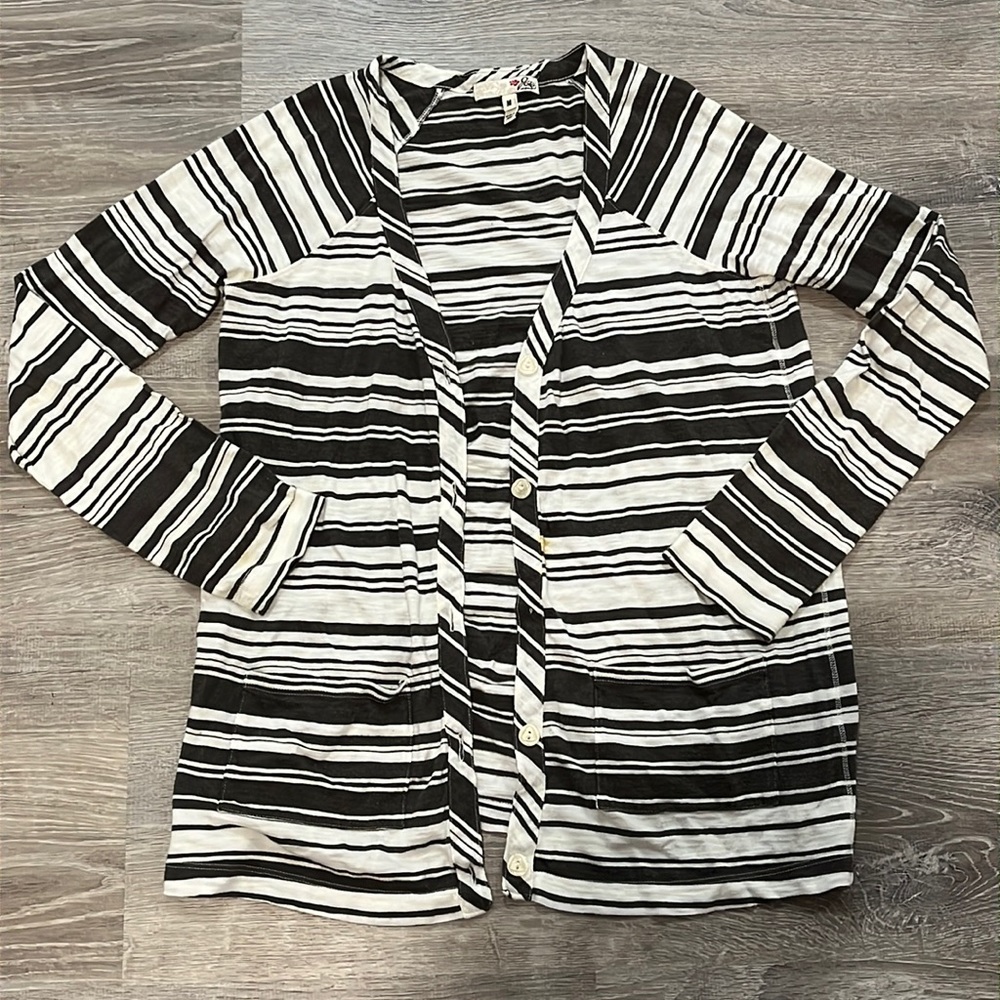 Joie Stripe Lightweight Jersey Cardigan sz M